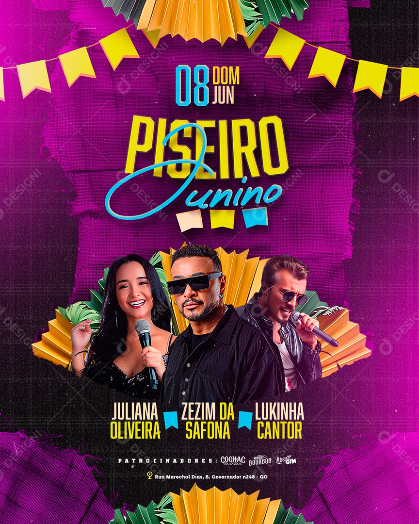 Flyer Piseiro Junino Social Media PSD Editável