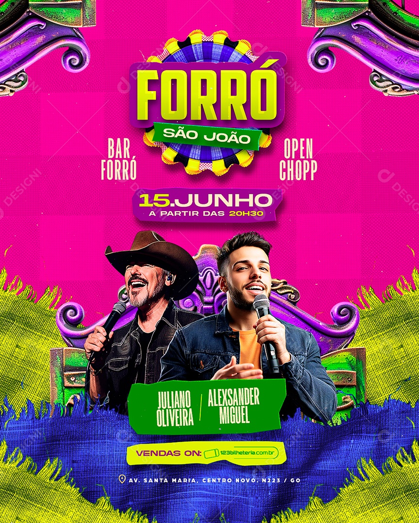 Flyer Forró São João Social Media PSD Editável