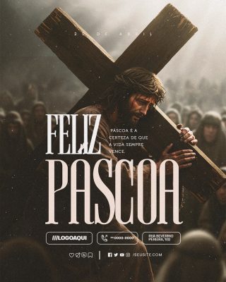 Feliz Páscoa 20 de Abril Social Media PSD Editável
