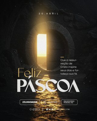 Feliz Páscoa 20 de Abril Social Media PSD Editável