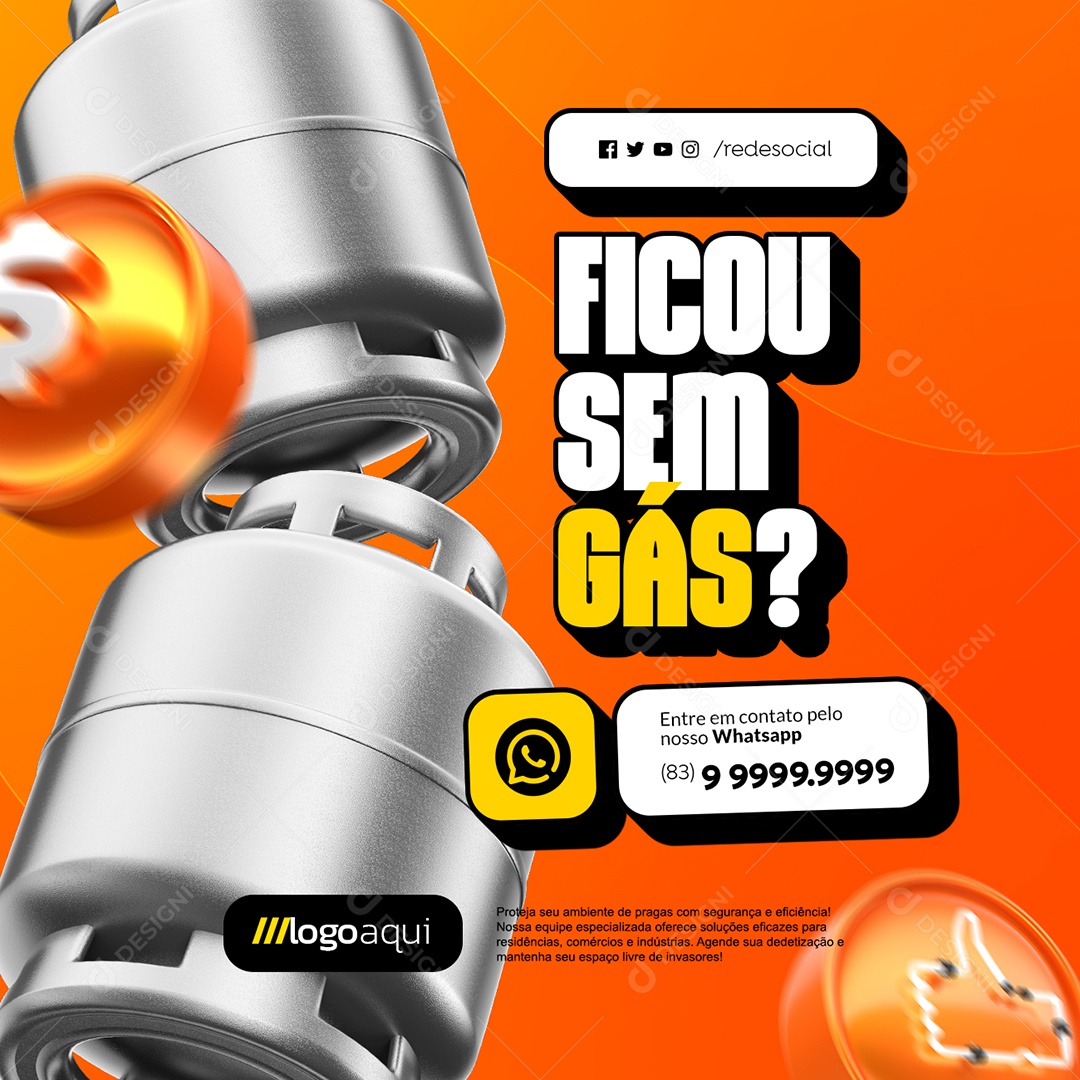 Ficou Sem Gás Social Media PSD Editável