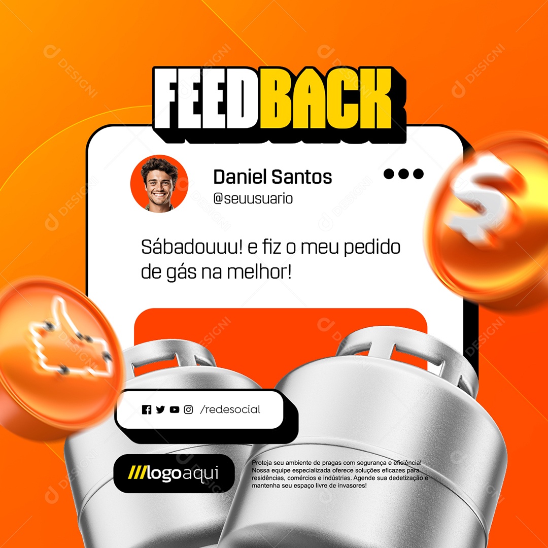 Gás Feedback Social Media PSD Editável