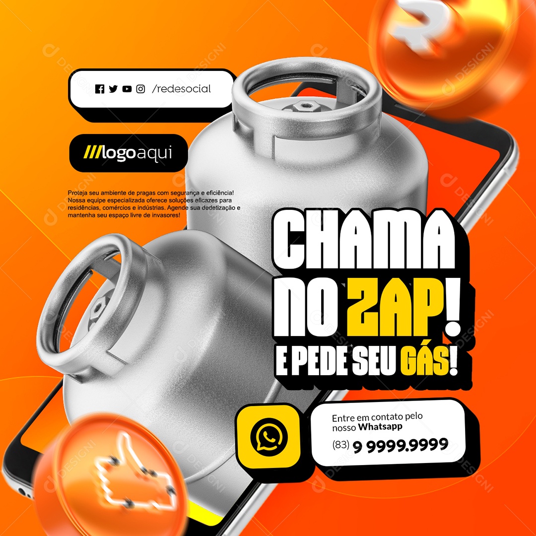 Gás Chama no Zap Social Media PSD Editável