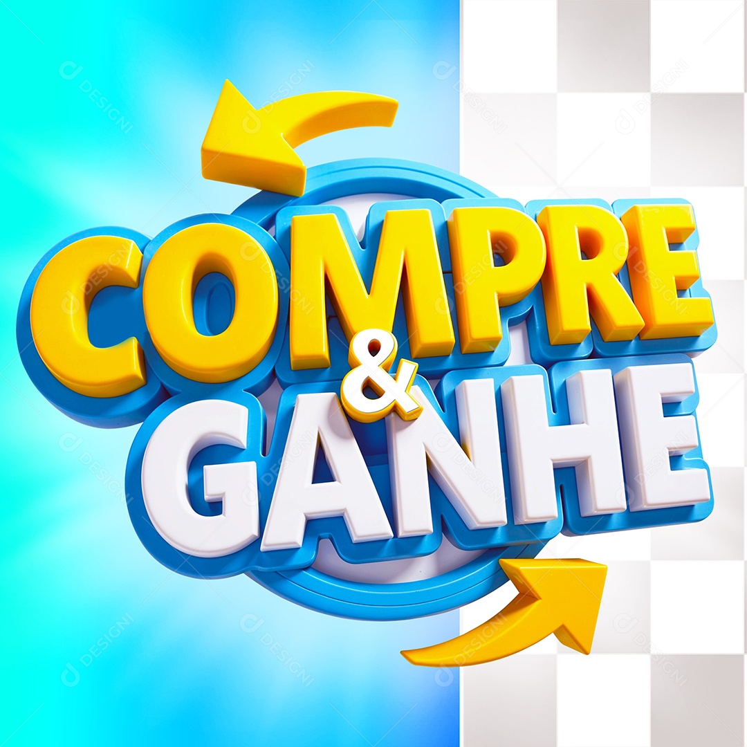 Selo 3D Compre e Ganhe Para Composição PSD