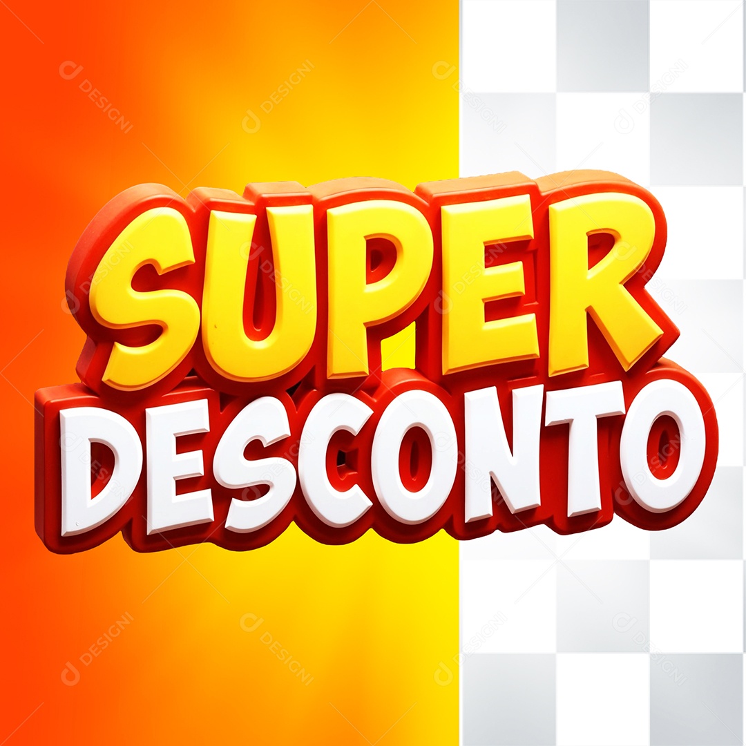 Selo 3D Super Desconto Para Composição PSD