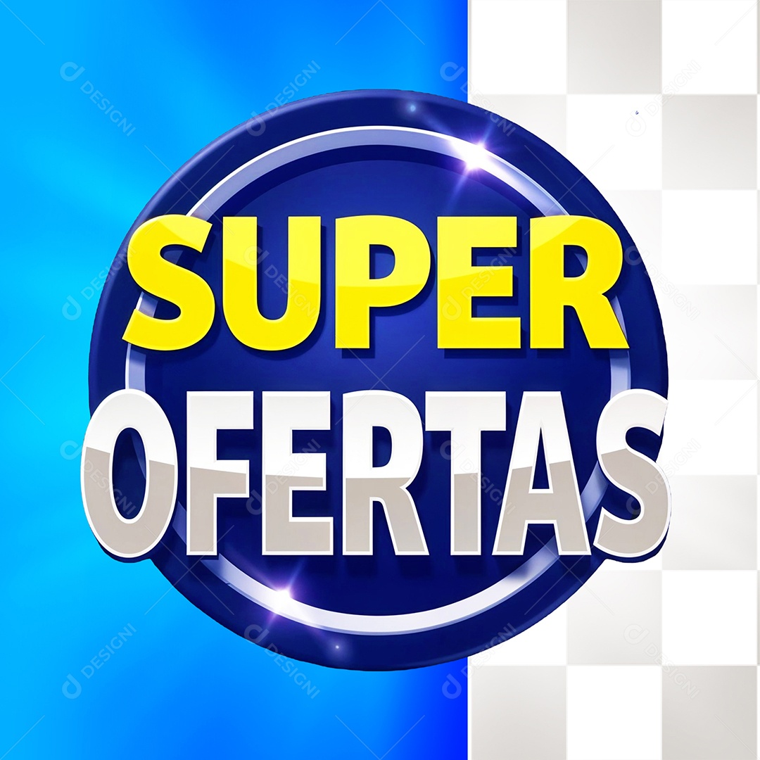 Selo 3D Super Ofertas Para Composição PSD