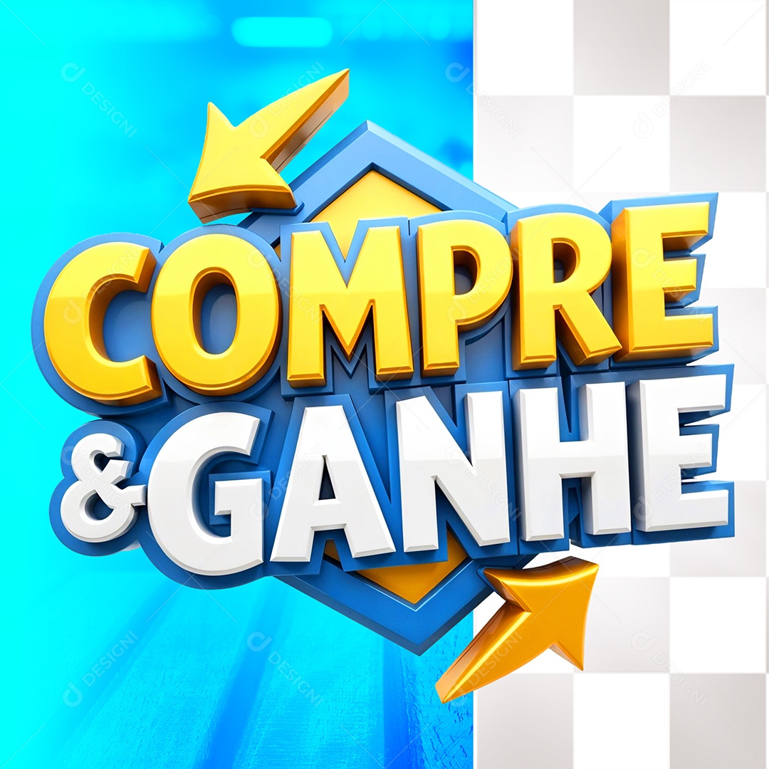 Selo 3D Compre e Ganhe Para Composição PSD