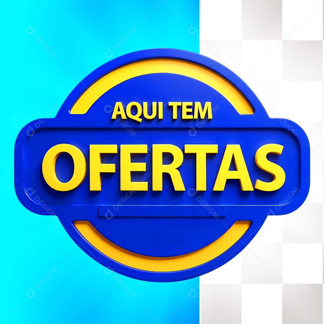 Selo 3D Aqui Tem Ofertas Para Composição PSD