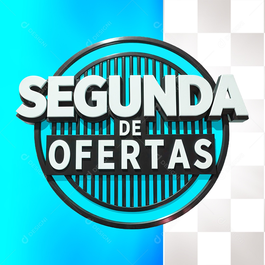 Selo 3D Segunda de Ofertas Para Composição PSD