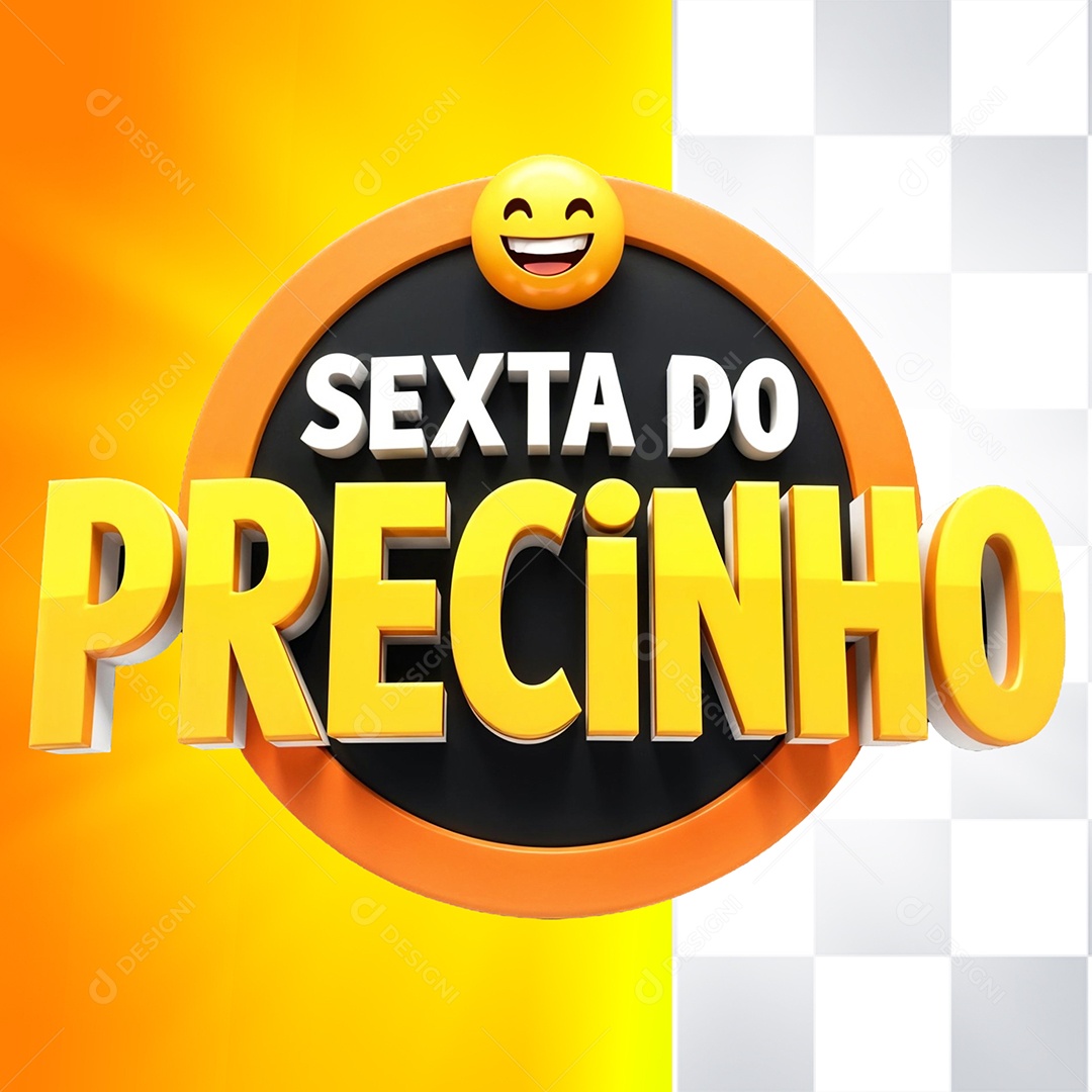 Selo 3D Sexta do Precinho para Composição PSD
