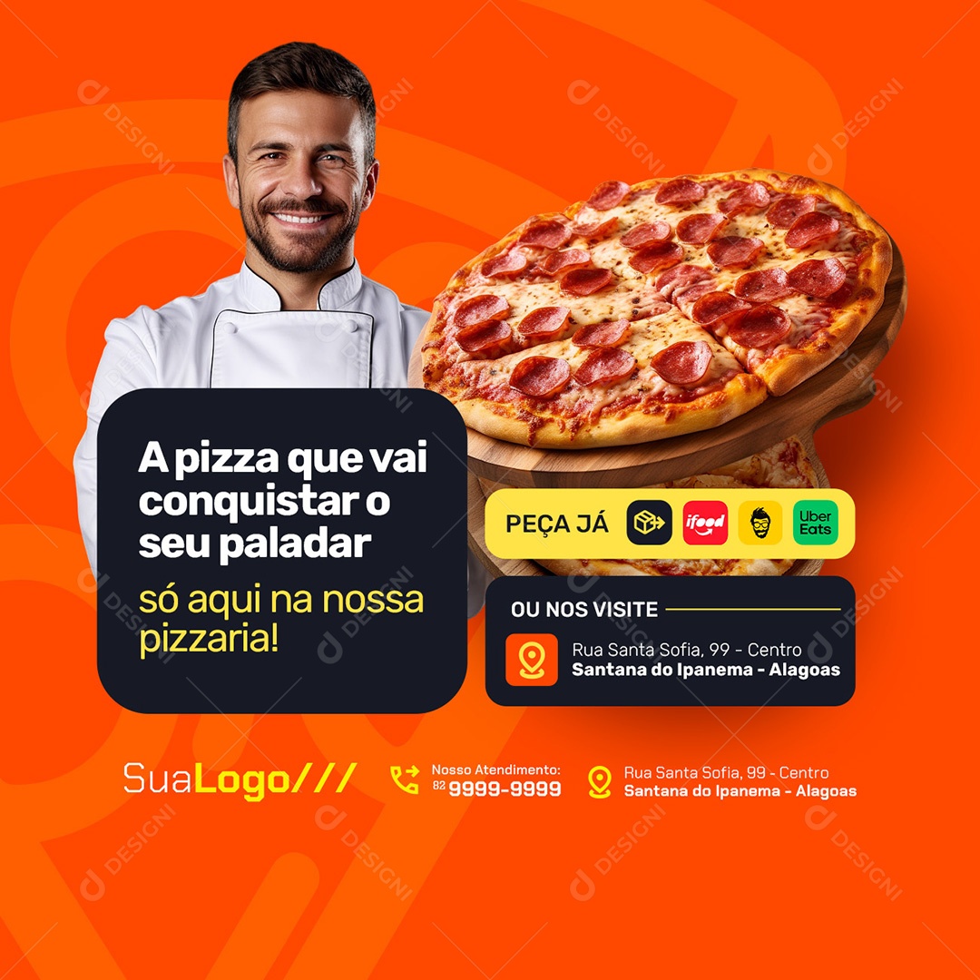 Pizzaria A Pizza Que Vai Conquistar o Seu Paladar Social Media PSD Editável