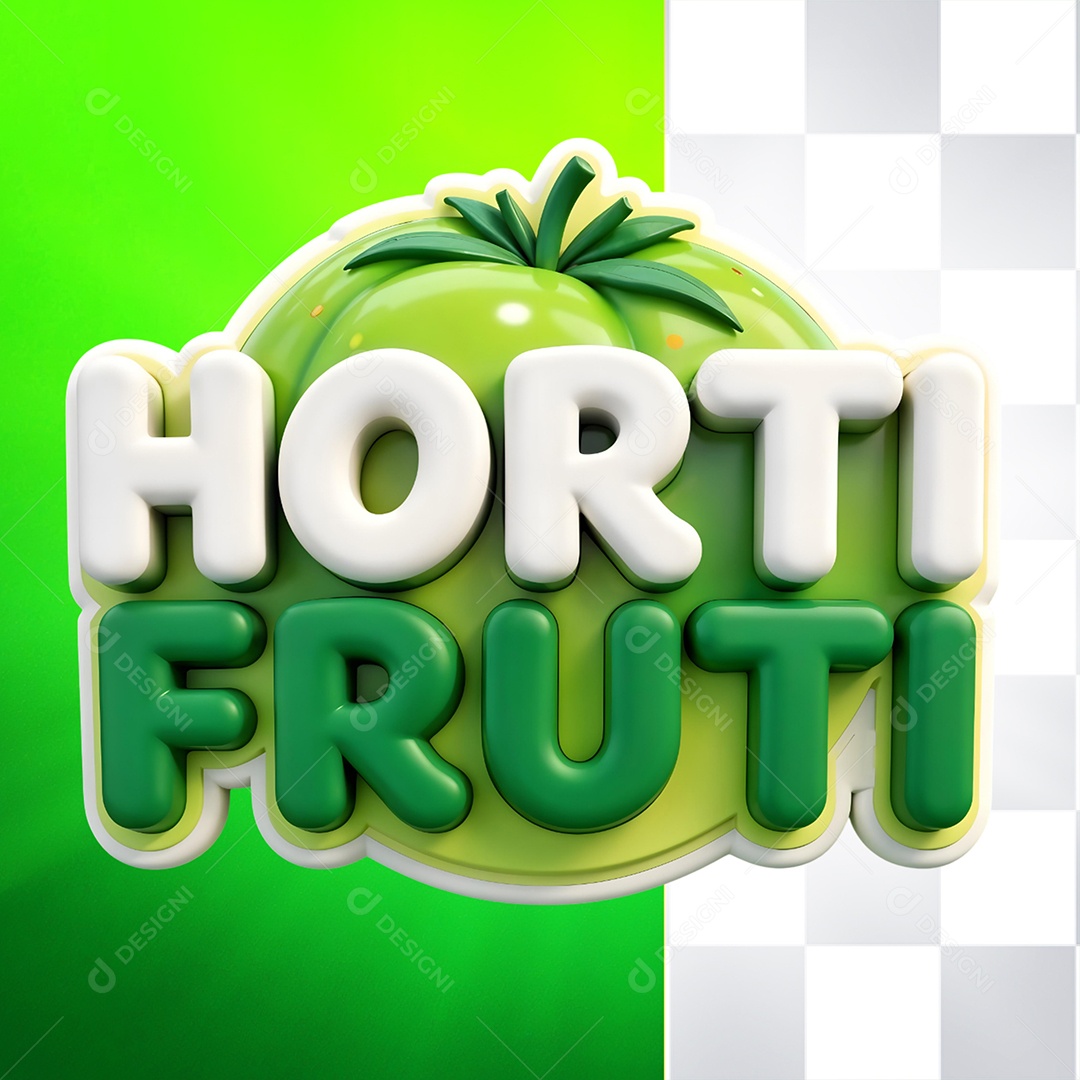 Selo 3D Hortifruti Para Composição PSD