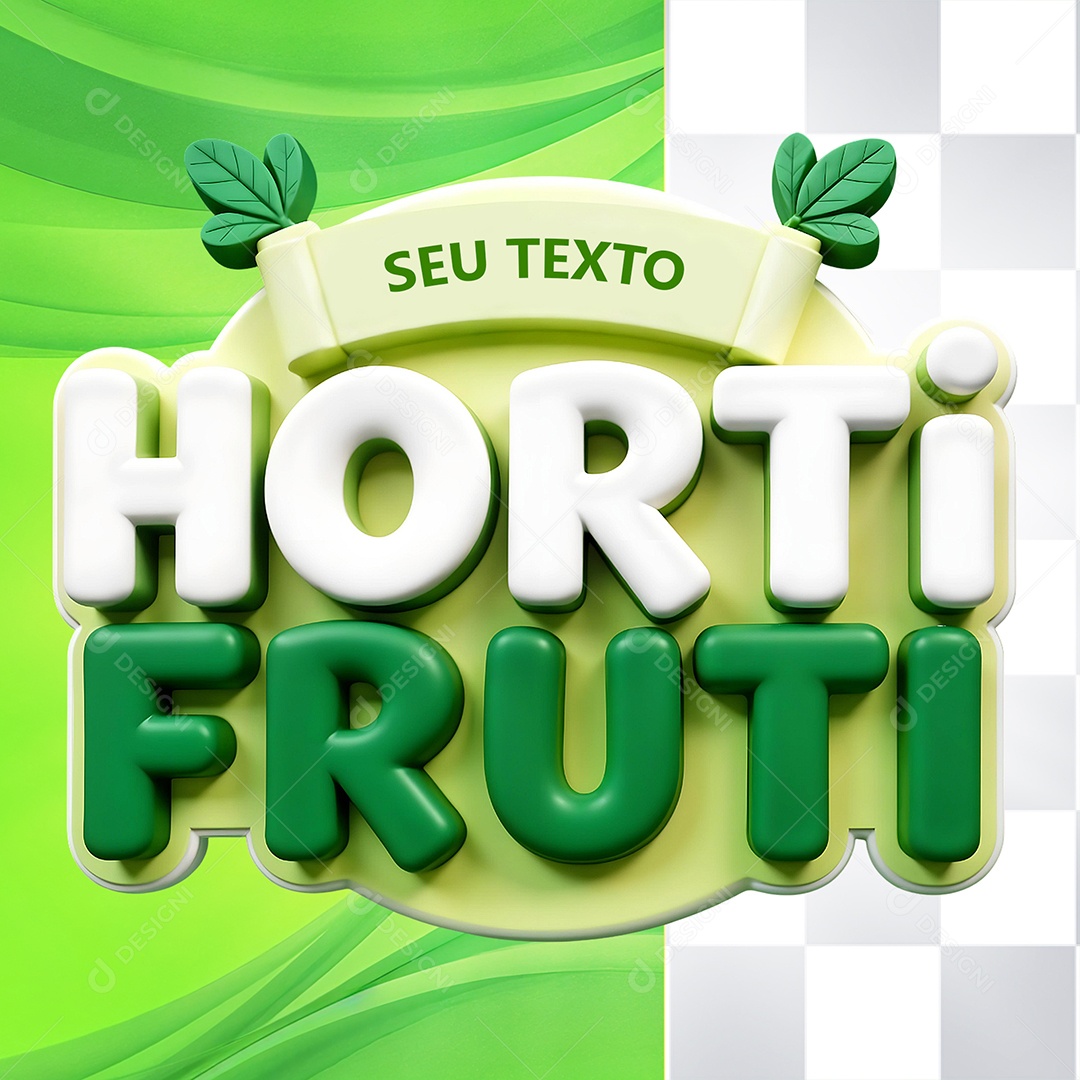 Selo 3D Hortifruti Para Composição PSD