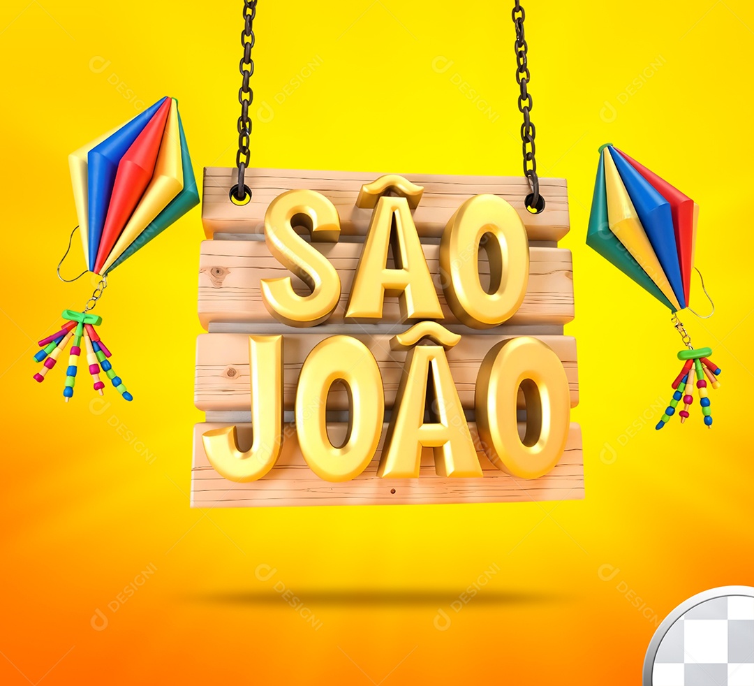 Selo 3D São João Para Composição PSD