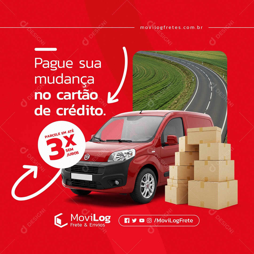 Frete Pague sua Mudança no Cartão de Crédito Social Media PSD Editável