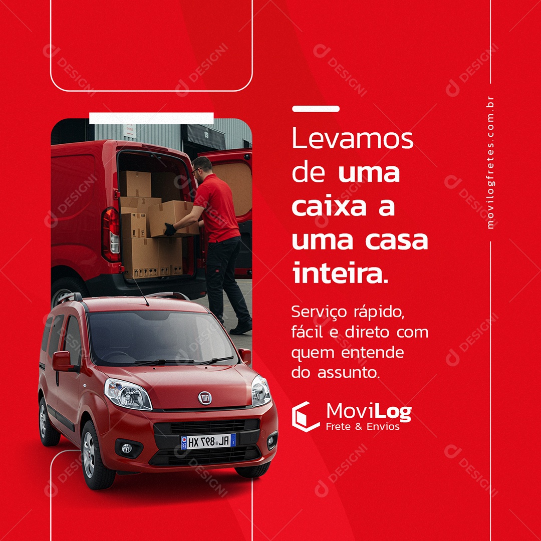 Frete Levamos de Uma Caixa a Uma Casa Inteira Social Media PSD Editável