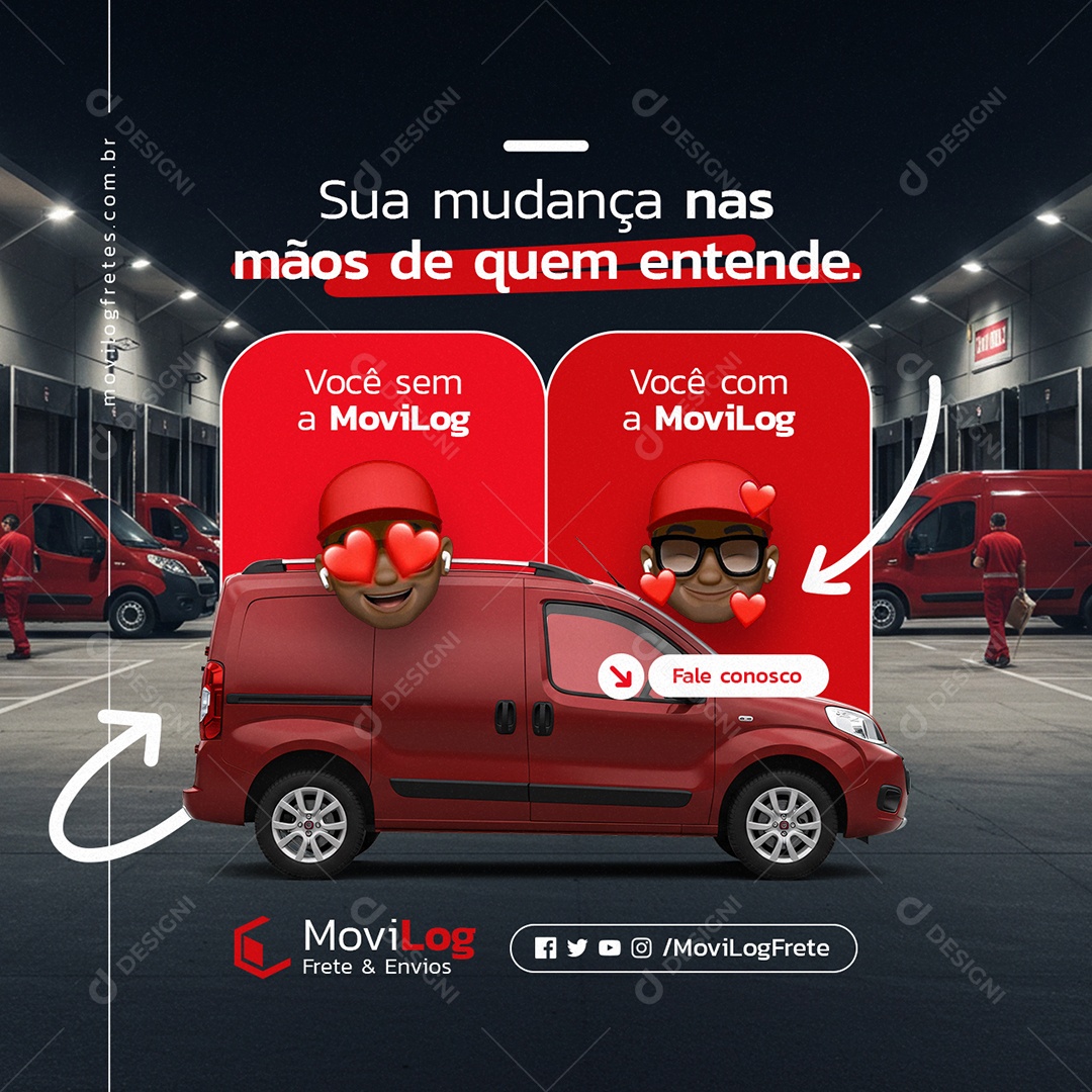 Frete Sua Mudança nas Mãos de Quem Entende Social Media PSD Editável
