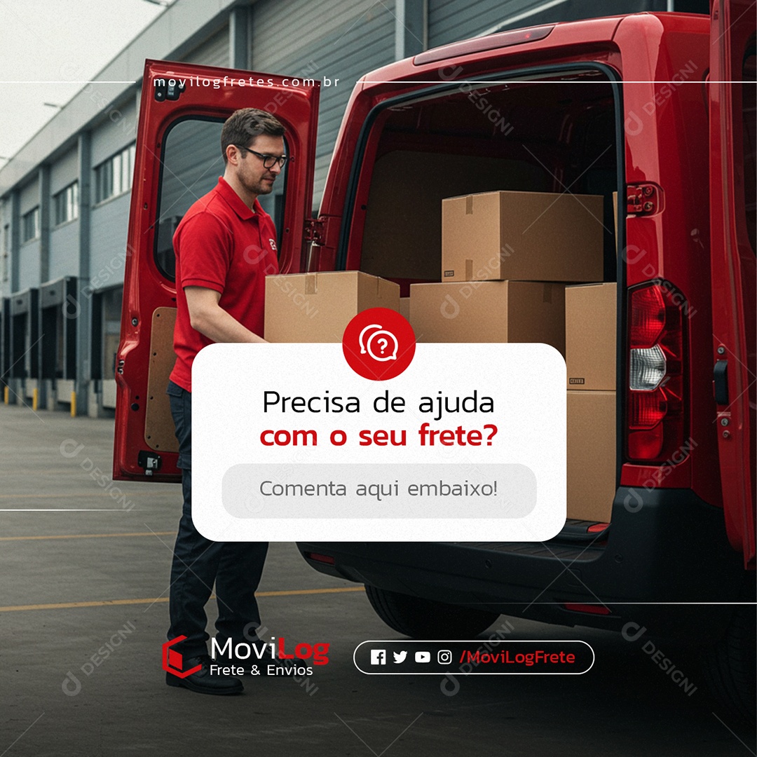 Precisa de Ajuda Com o Seu Frete Social Media PSD Editável