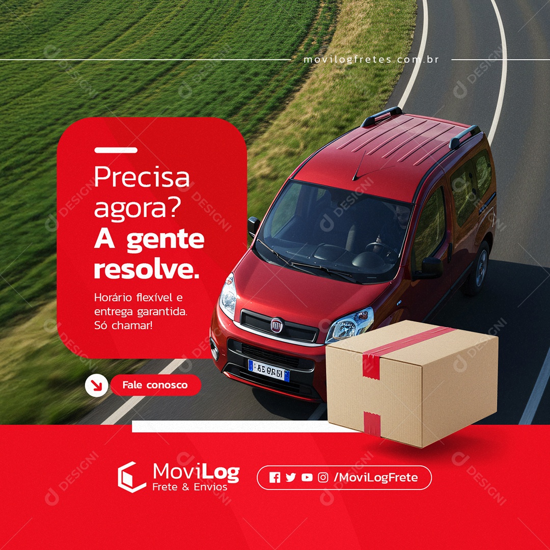 Frete Precisa Agora A Gente Resolve Social Media PSD Editável