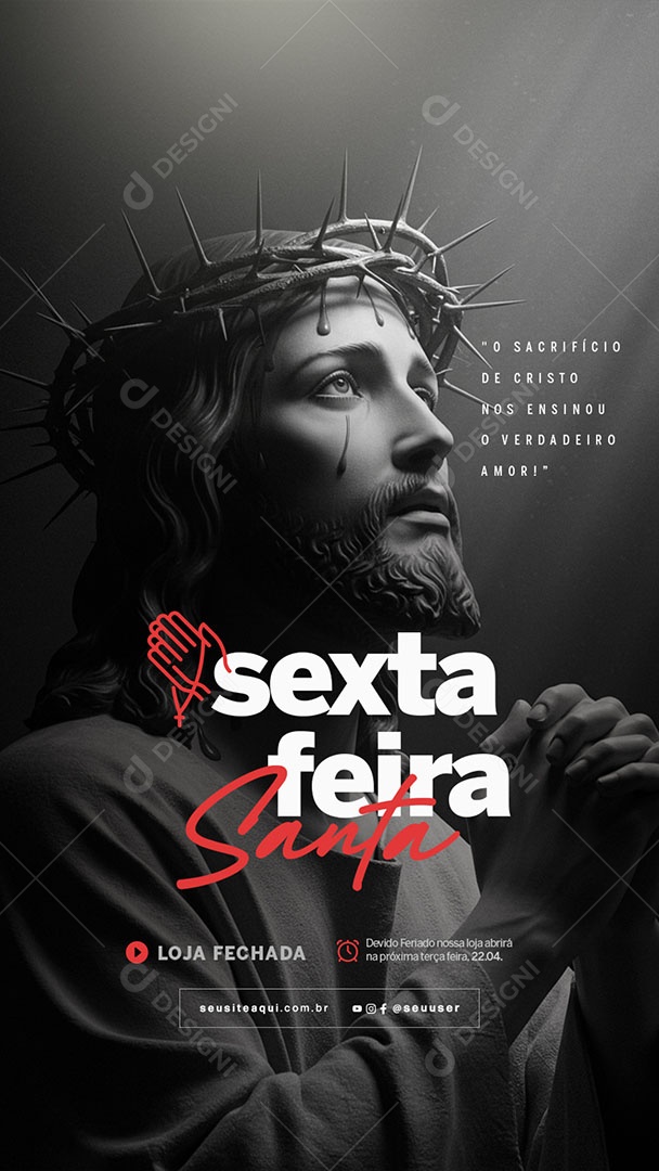 Story Sexta Feira Santa 18 de Abril Social Media PSD Editável