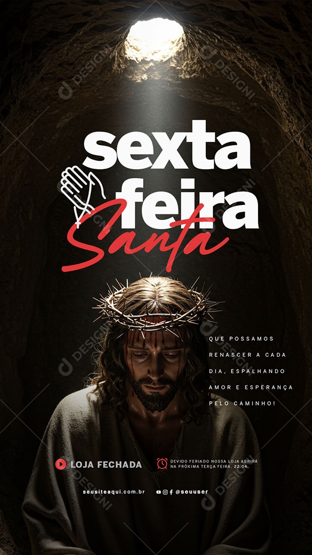 Story Sexta Feira Santa 18 de Abril Social Media PSD Editável