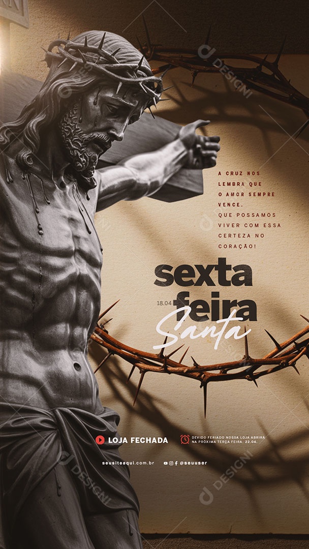 Story Sexta Feira Santa 18 de Abril Social Media PSD Editável