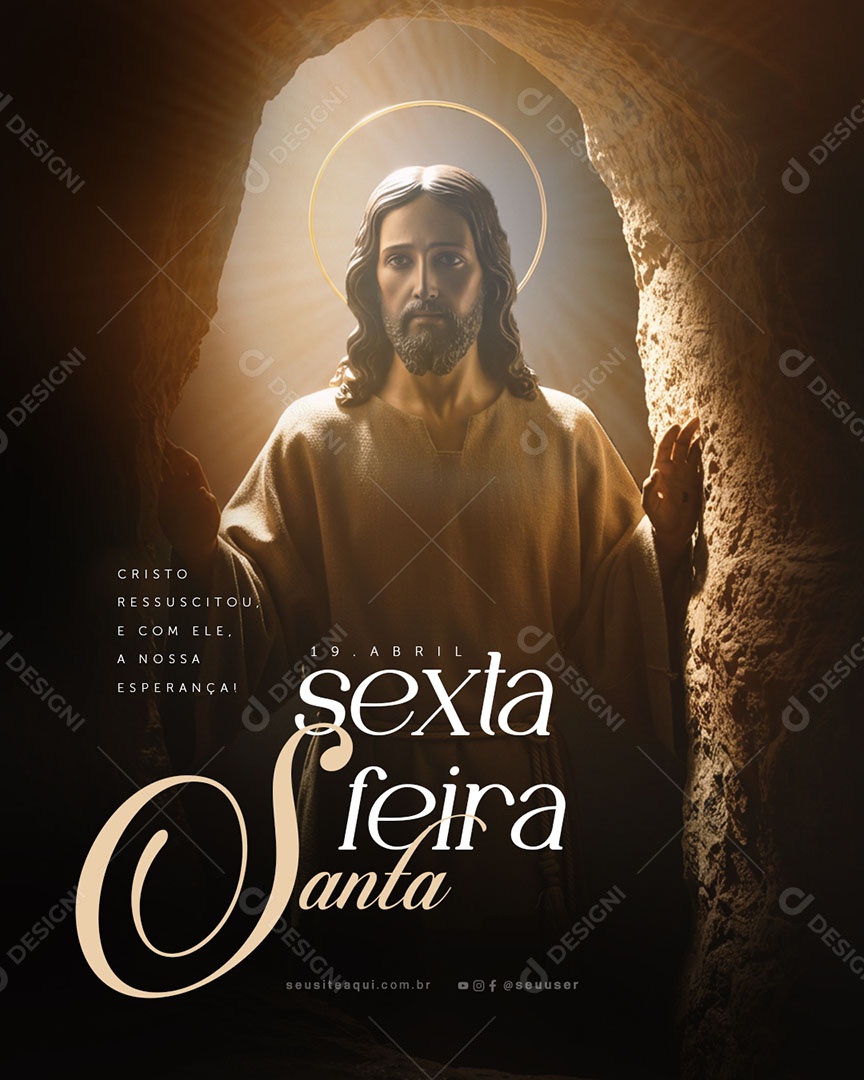 Sexta Feira Santa 18 de Abril Social Media PSD Editável