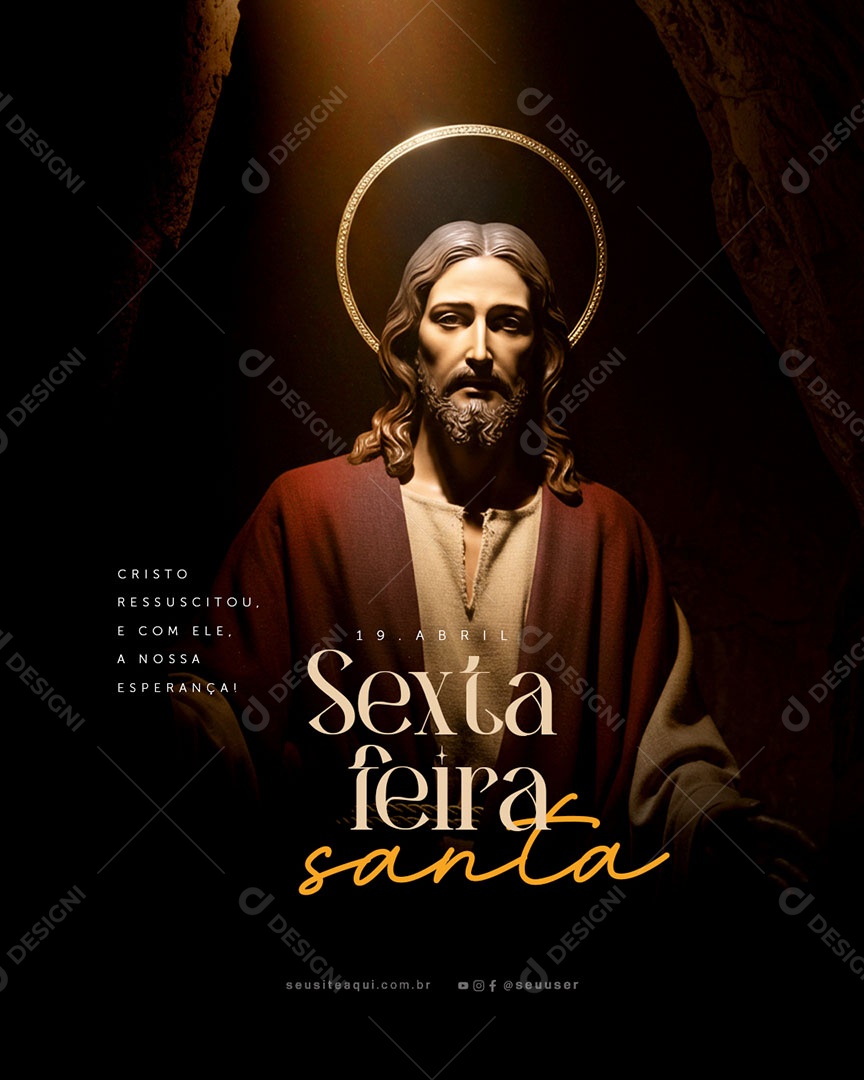 Sexta Feira Santa 18 de Abril Social Media PSD Editável