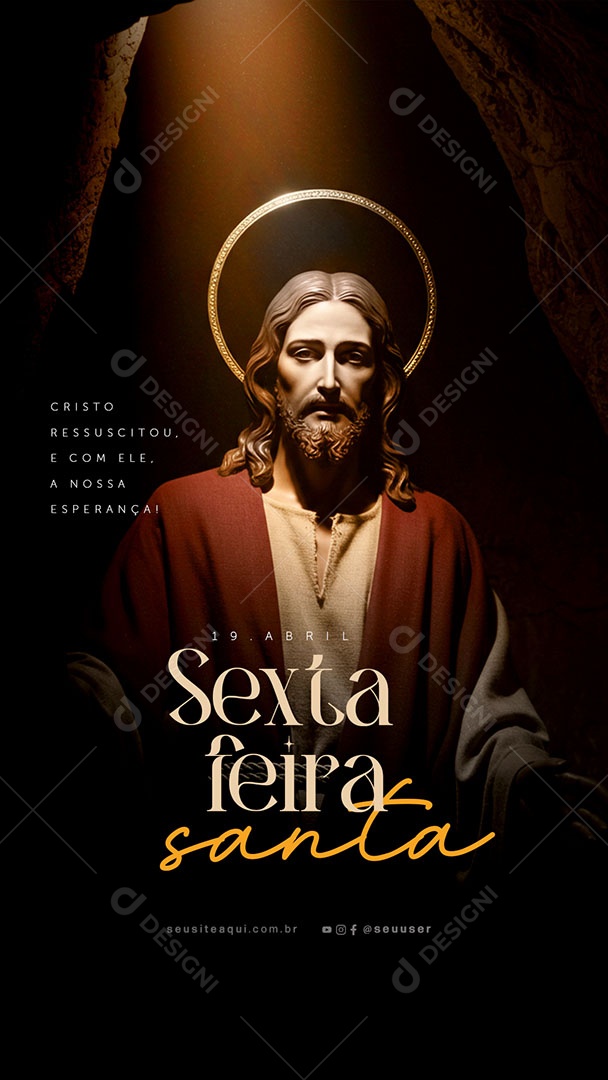Story Sexta Feira Santa 18 de Abril Social Media PSD Editável