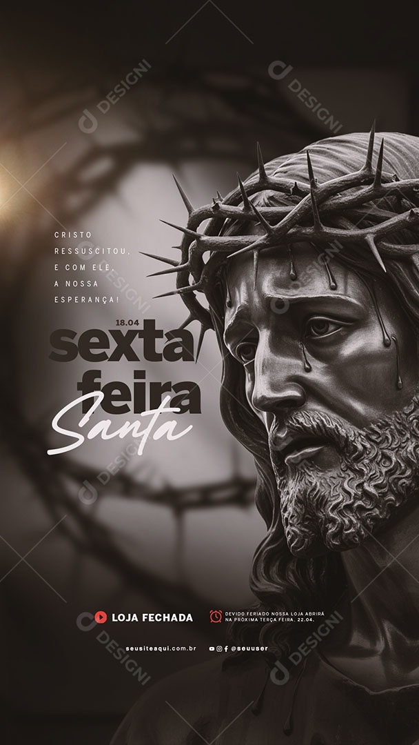 Story Sexta Feira Santa 18 de Abril Social Media PSD Editável