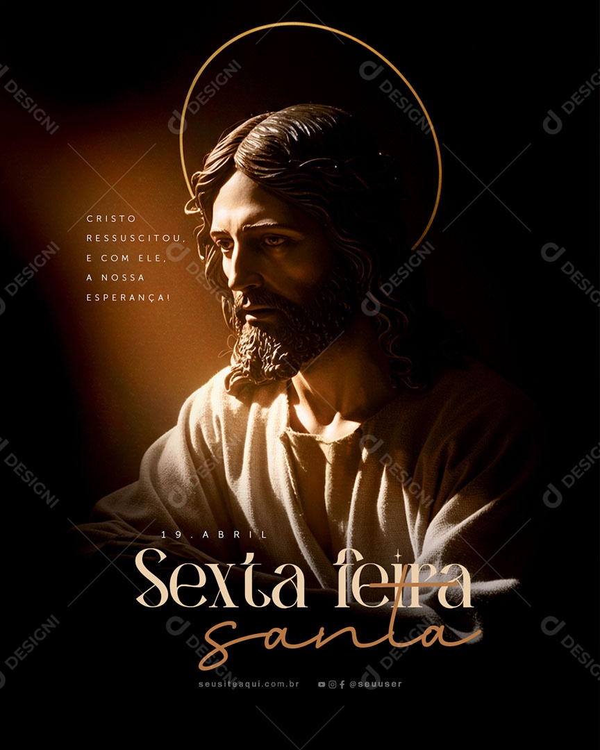 Sexta Feira Santa 18 de Abril Social Media PSD Editável