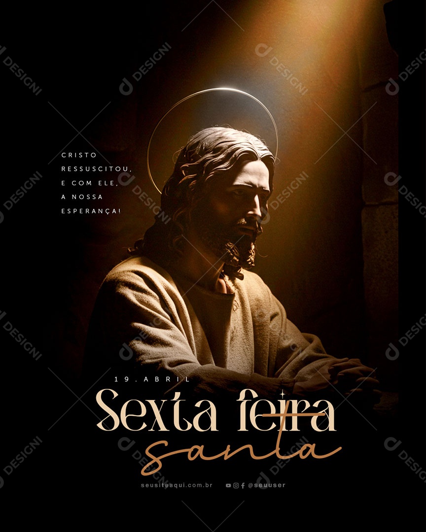 Sexta Feira Santa 18 de Abril Social Media PSD Editável