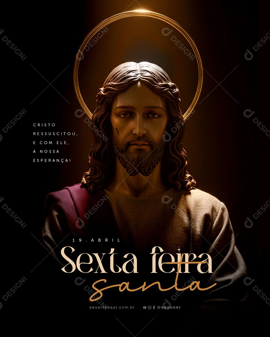 Sexta Feira Santa 18 de Abril Social Media PSD Editável