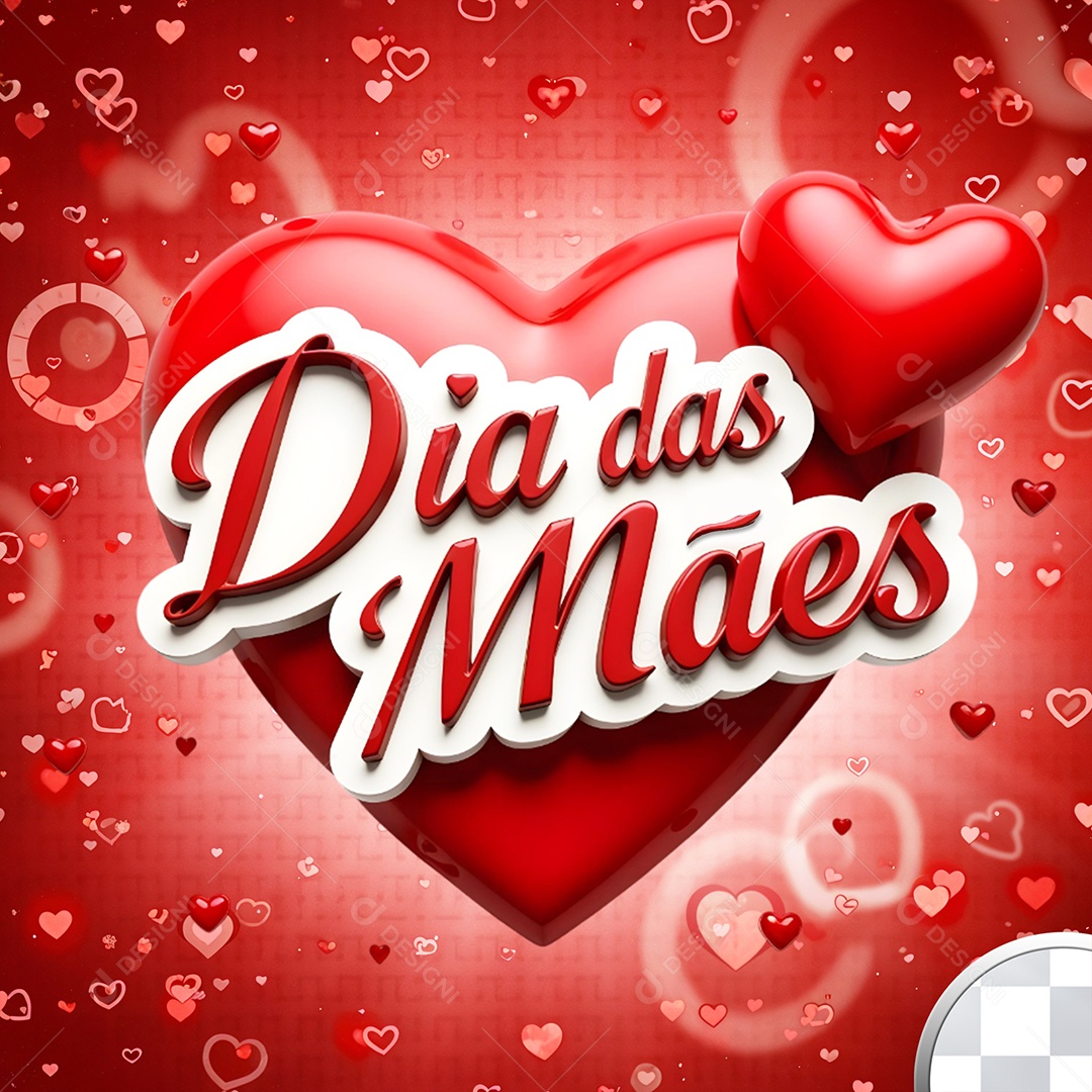 Selo 3D Dia Dos Namorados Coração Para Composição PSD