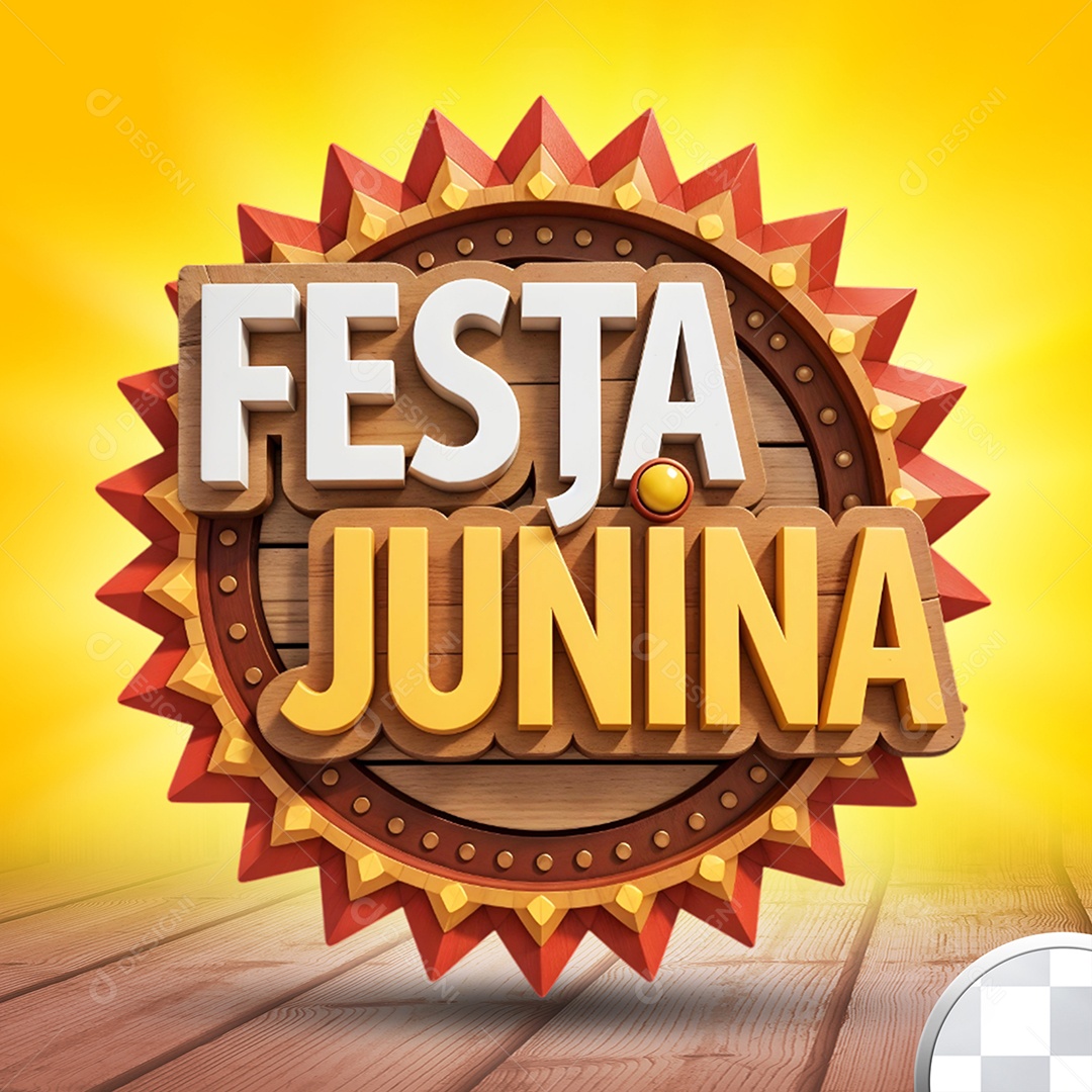 Selo 3D Festa Junina Para Composição PSD