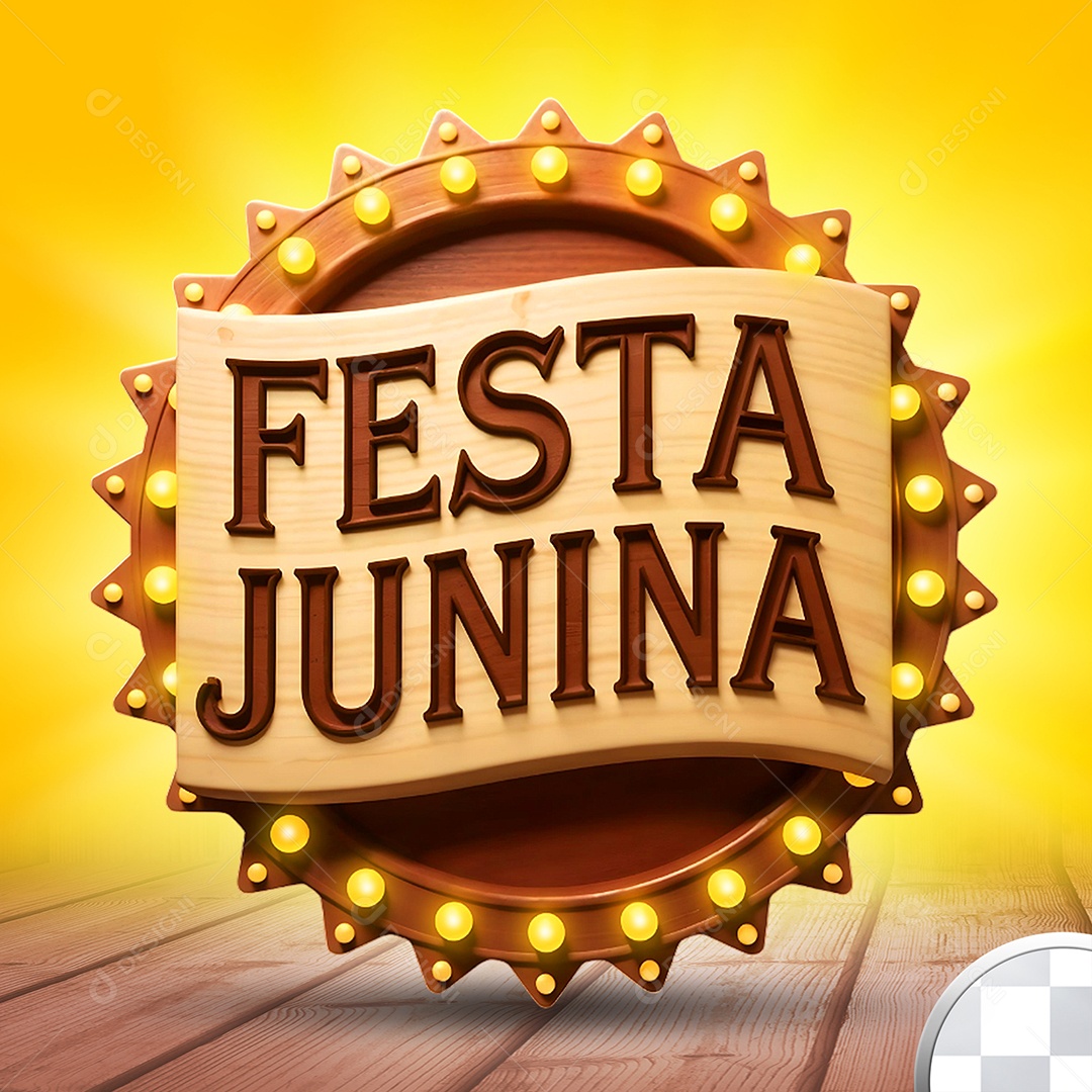 Selo 3D Festa Junina Para Composição PSD