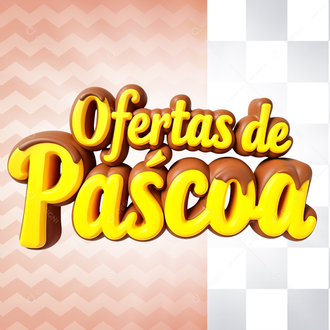 Selo 3D Ofertas de Páscoa Para Composição PSD
