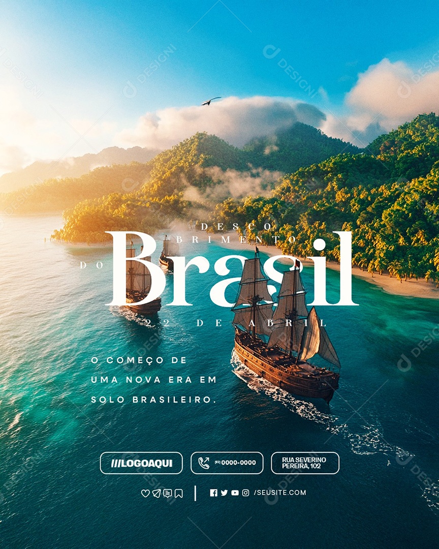 Dia do Descobrimento do Brasil 22 de Abril Social Media PSD Editável
