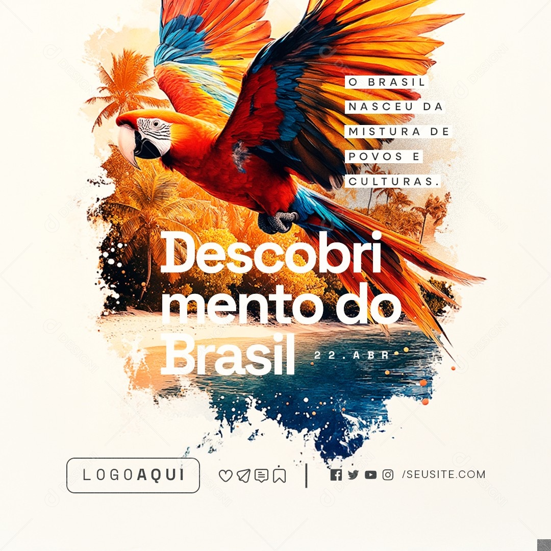 Dia do Descobrimento do Brasil 22 de Abril Social Media PSD Editável