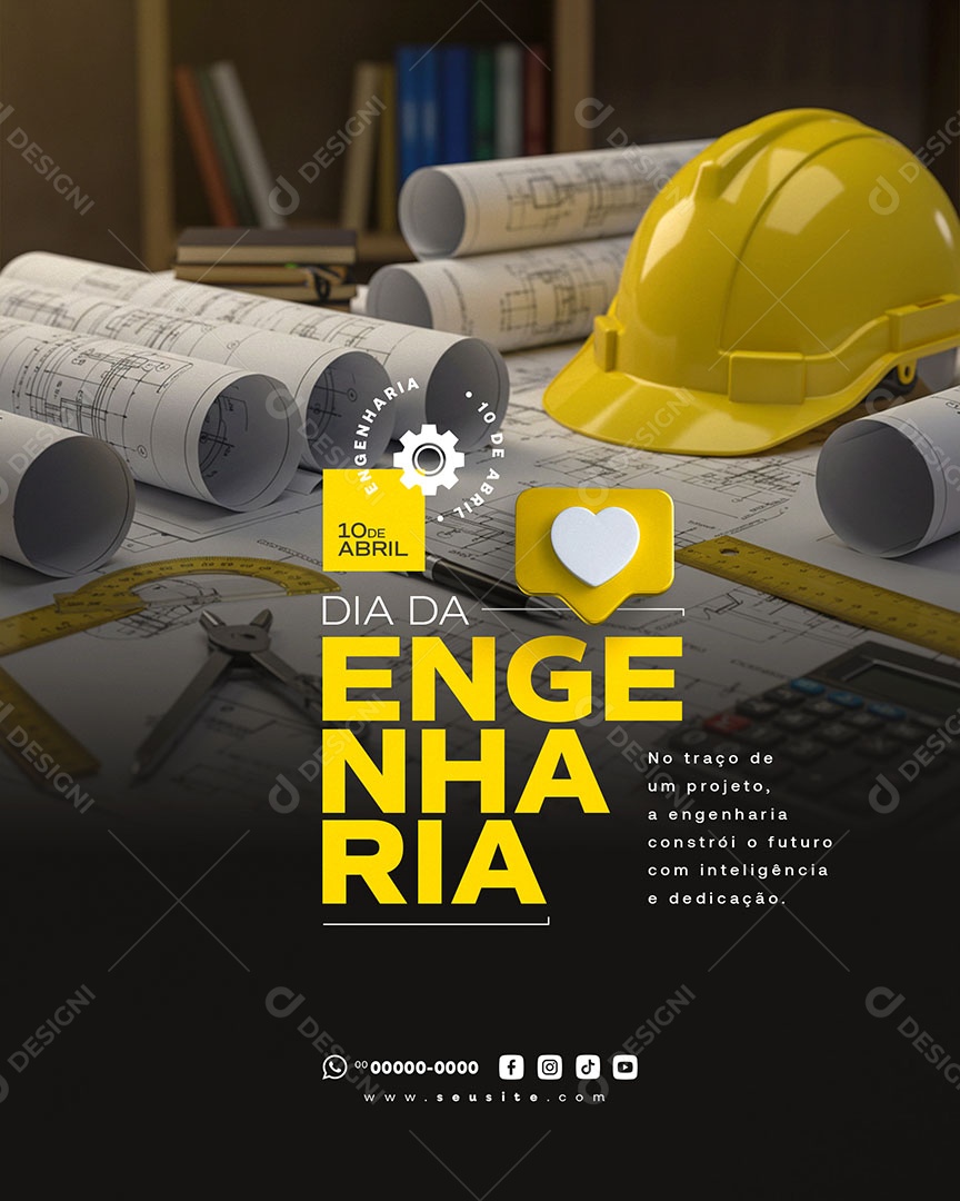 Dia da Engenharia 10 de Abril Social Media PSD Editável