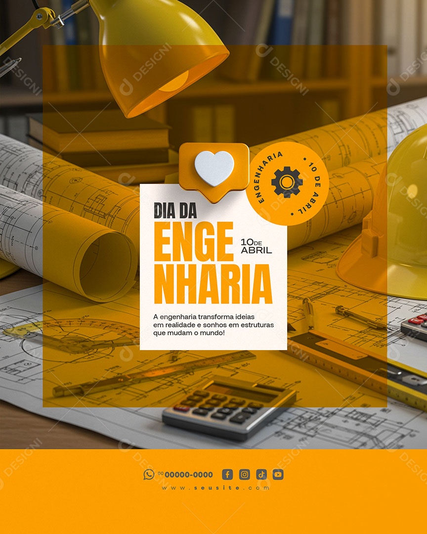 Dia da Engenharia 10 de Abril Social Media PSD Editável
