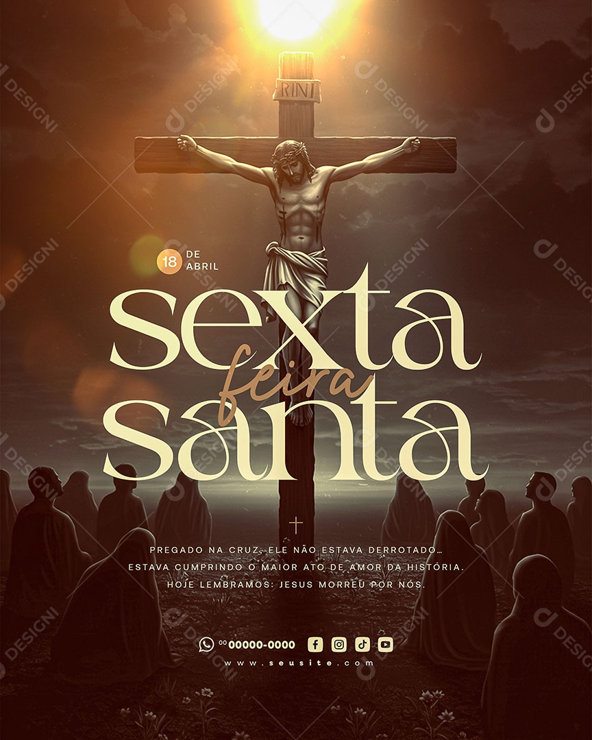 Sexta Feira Santa 18 de Abril Social Media PSD Editável