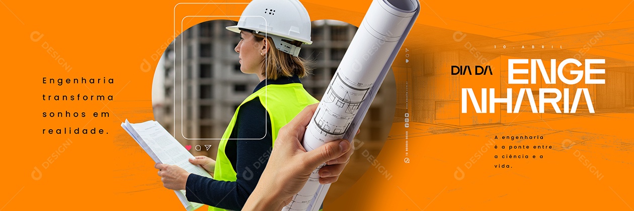 Carrossel Dia da Engenharia 10 de Abril Social Media PSD Editável