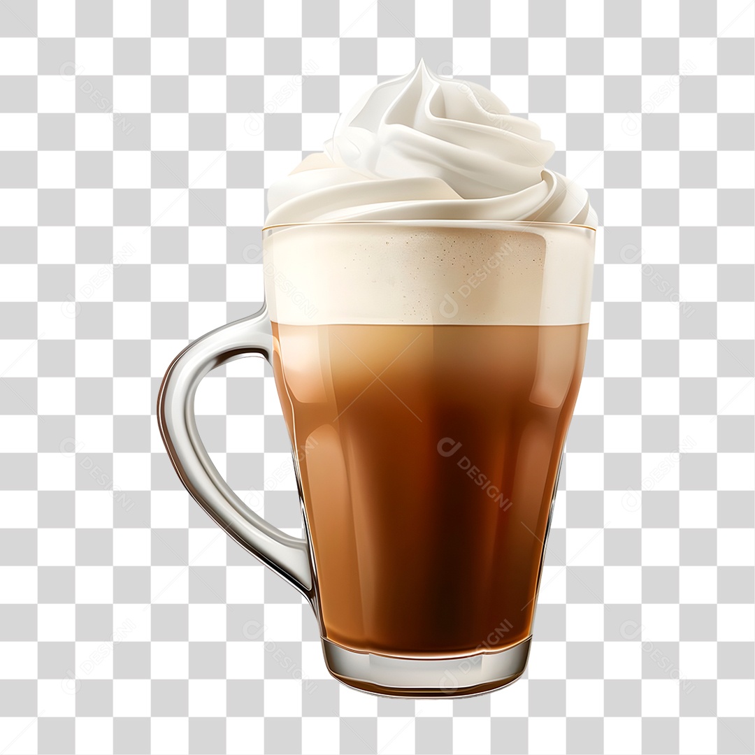 Caneca de Capuccino PNG Transparente