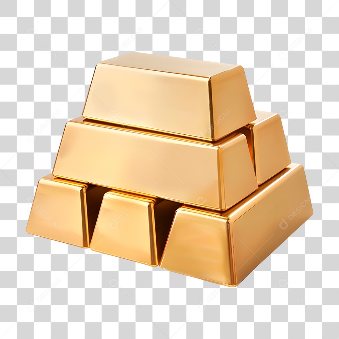 Barras de Ouro PNG Transparente