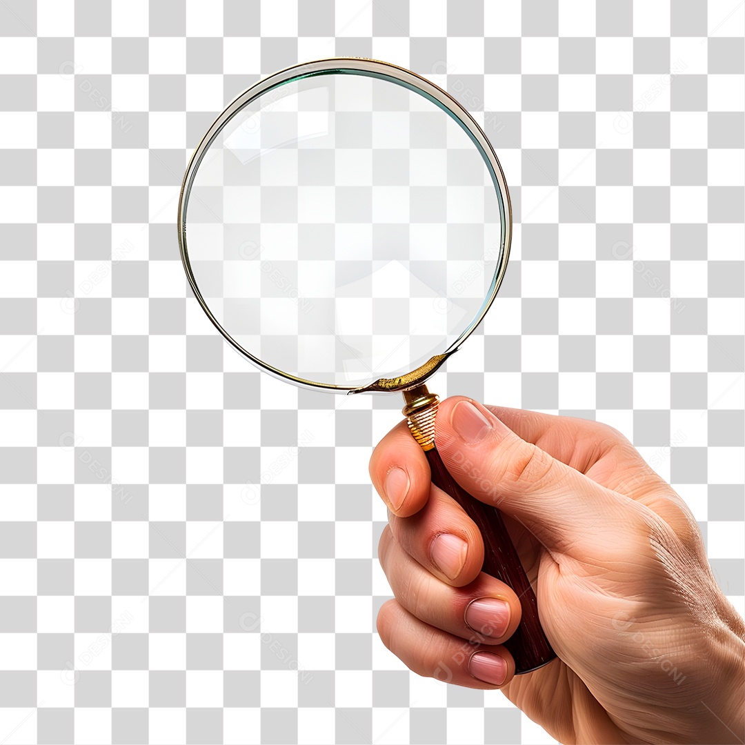 Mão Segurando Lupa PNG Transparente