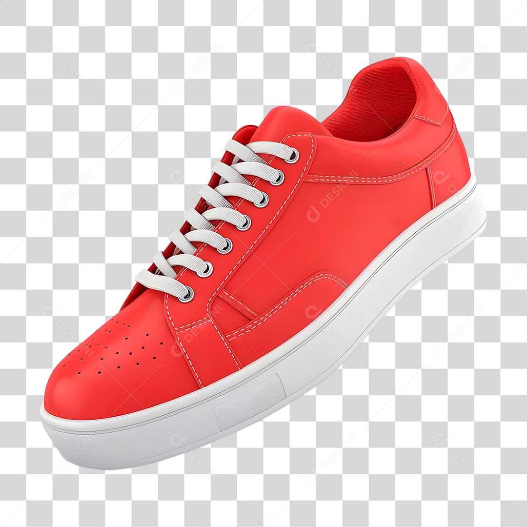Tênis Masculino Vermelho PNG Transparente