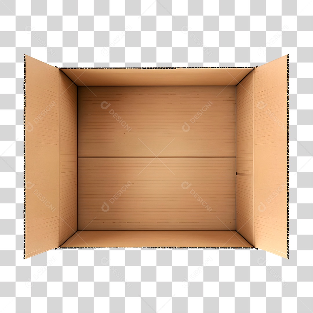 Caixa de Papelão Aberta PNG Transparente