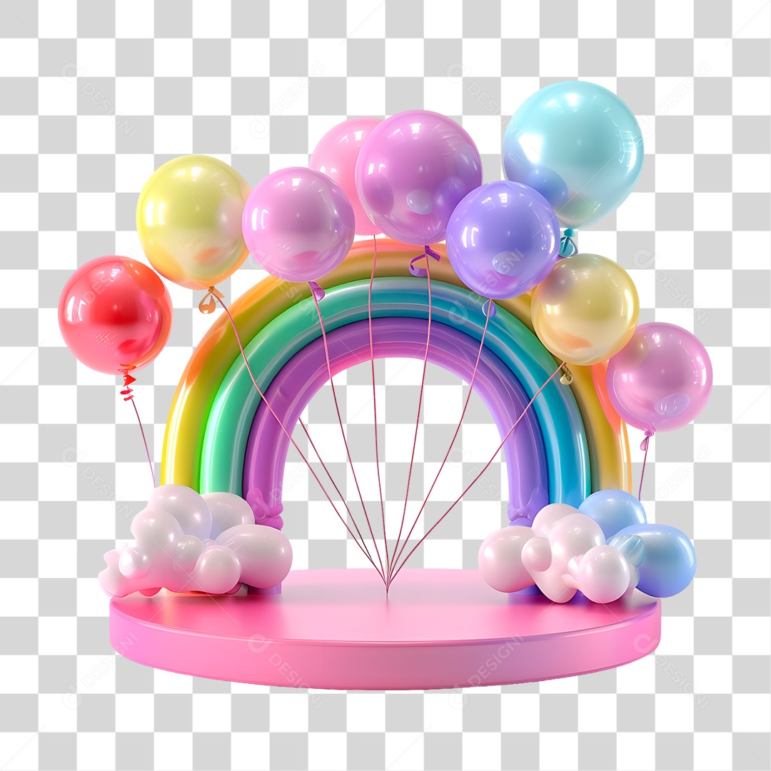 Pódio 3D Decorativo PNG Transparente