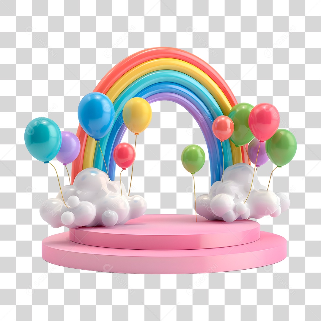 Pódio 3D Decorativo PNG Transparente